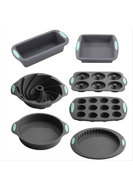 Silikon Ekmek Muffin Kalıp Isıya Dayanıklı Fırın Tepsisi Yapışmaz Mutfak Pişirme Tepsi Kek Tava Set Kek Kalıp Pasta Fırınlama (Yurt Dışından)