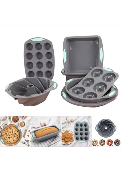Silikon Ekmek Muffin Kalıp Isıya Dayanıklı Fırın Tepsisi Yapışmaz Mutfak Pişirme Tepsi Kek Tava Set Kek Kalıp Pasta Fırınlama (Yurt Dışından) fiyatları