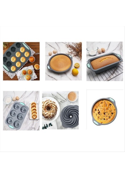 Silikon Ekmek Muffin Kalıp Isıya Dayanıklı Fırın Tepsisi Yapışmaz Mutfak Pişirme Tepsi Kek Tava Set Kek Kalıp Pasta Fırınlama (Yurt Dışından) fırsatları