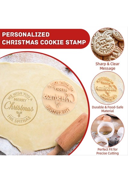 4 Adet Kişiselleştirilmiş Noel Kurabiye Damgası, Kesici, Özel Neşeli Noel Kurabiyeleri Pişirme Için El Işi (Yurt Dışından) modelleri