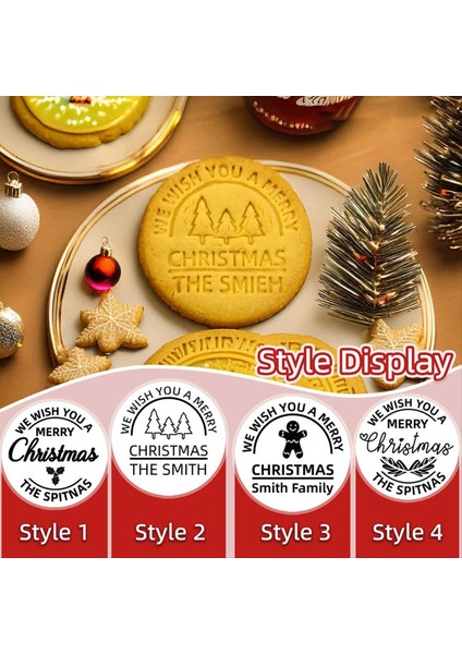 4 Adet Kişiselleştirilmiş Noel Kurabiye Damgası, Kesici, Özel Neşeli Noel Kurabiyeleri Pişirme Için El Işi (Yurt Dışından) fırsatları