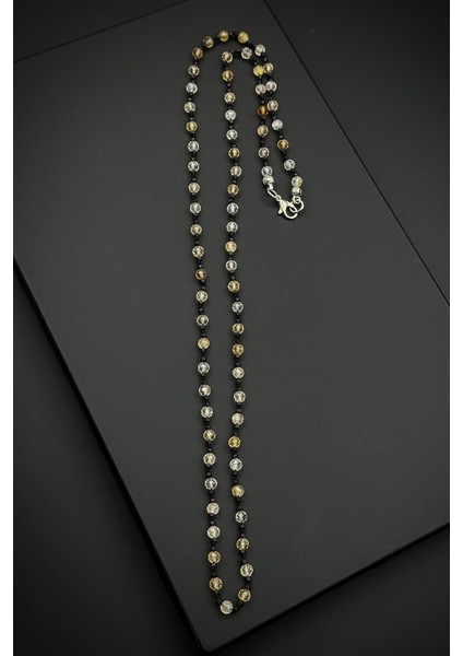 316L Çelik Kilitli Sitrin Doğal Taşlı Sarı Renk Erkek Kolye FRJ30869-969-S