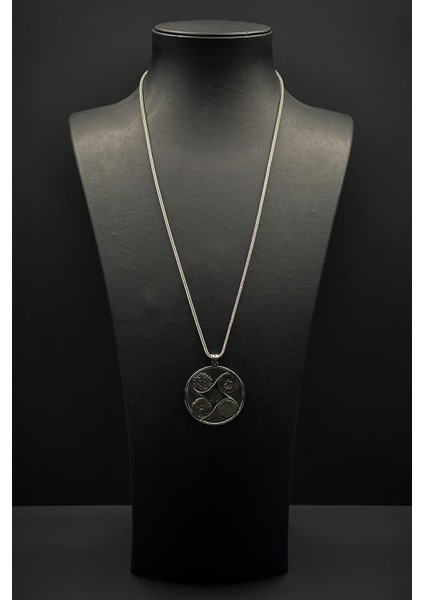 925 Ayar Gümüş Koruma Sureleri Işlemeli Gümüş Renk Erkek Kolye FRJ30872-972-A4 fiyatları