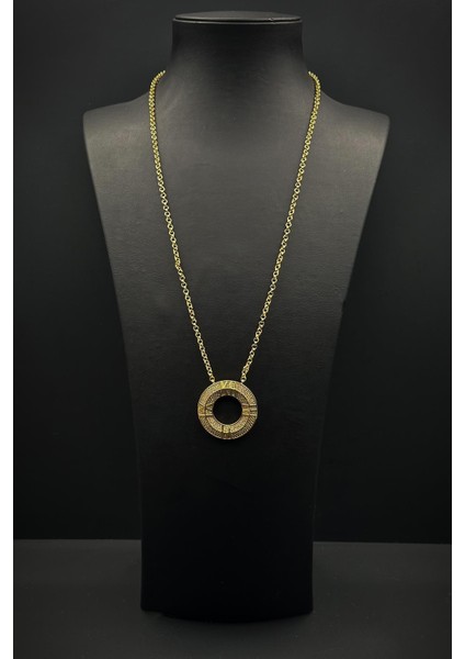 Roma Rakamlı Zirkon Taşlı Altın Renk Kadın Kolye FRJ30895-995-G fiyatları