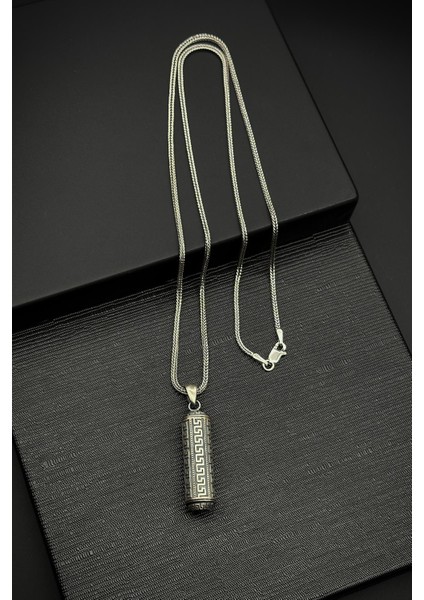 925 Ayar Gümüş Italyan Model Gümüş Renk Erkek Kolye FRJ30796-896-A