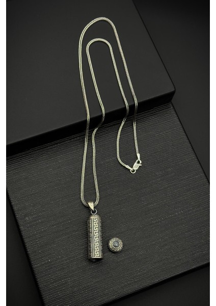 925 Ayar Gümüş Italyan Model Gümüş Renk Erkek Kolye FRJ30796-896-A fiyatları