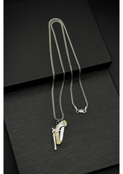 925 Ayar Gümüş Çakı Model Gümüş Renk Erkek Kolye FRJ30797-897-A fiyatları