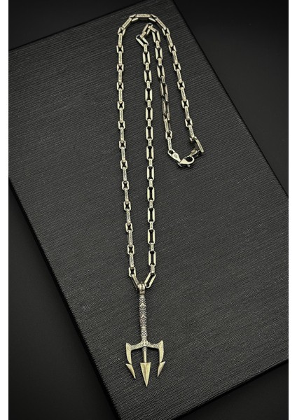 925 Ayar Gümüş Italyan Model Gümüş Renk Erkek Kolye FRJ30804-904-A