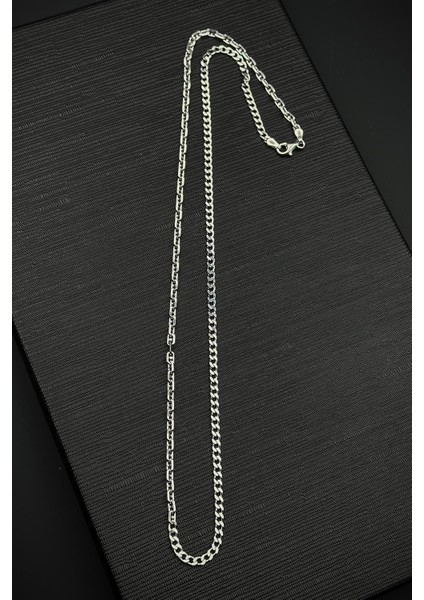 925 Ayar Gümüş Italyan Model Gümüş Renk Erkek Kolye FRJ30812-912-A