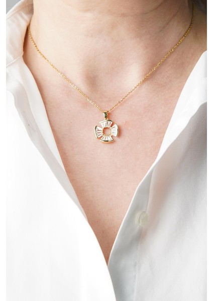 Zirkon Taşlı Altın Renk Kadın Kolye FRJ30820-920-G