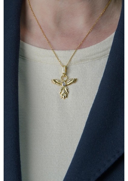 Zirkon Taşlı Altın Renk Kadın Kolye FRJ30822-922-G