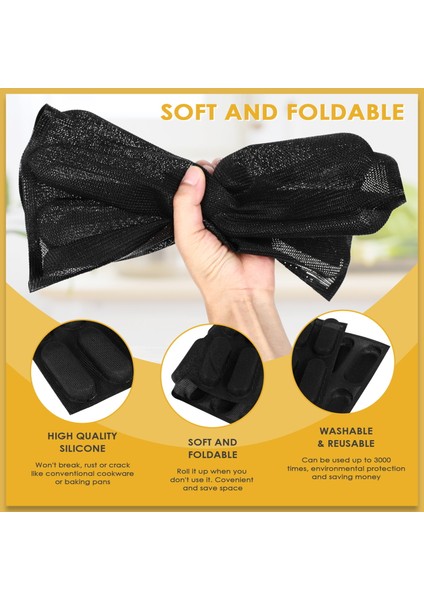 Silikon Pan-Yapışmaz Delikli Fransız Ekmek Tava Formları, Sosisli Sandviç Kalıpları, Pişirme Astarları Mat Ekmek Kalıp (Yurt Dışından) indirimleri