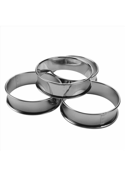 Çift Haddelenmiş Tart Halkaları, Ingiliz Muffin Halkaları Profesyonel Crumpet Yüzük Seti 4 (Yurt Dışından) modelleri