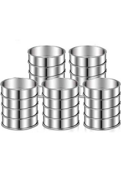 3.15 Inç Çörek Halka, 20 Paslanmaz Çelik Çelik Yüzük Seti Kalıplar Çift Rulo Tart Halkaları Yuvarlak Tart Halkası (Yurt Dışından)