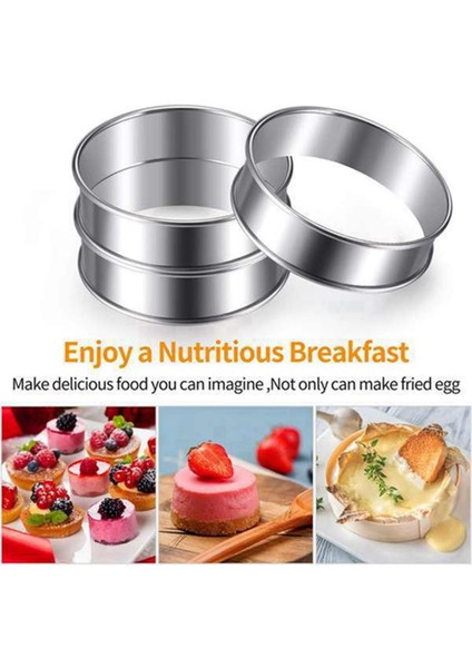 3.15 Inç Çörek Halka, 20 Paslanmaz Çelik Çelik Yüzük Seti Kalıplar Çift Rulo Tart Halkaları Yuvarlak Tart Halkası (Yurt Dışından) fiyatları