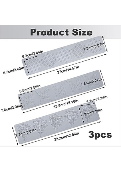 Karo Kek Fondan Kalıp 3 Parça Petek Kalıp Yaprağı ve Kelebek Yeniden Kullanılabilir Kabartma Mat Dantel Silikon Kalıp (Yurt Dışından) indirimleri