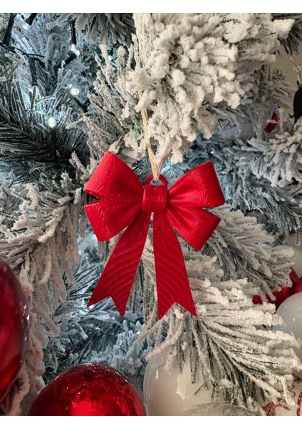 Dekoratif Kırmızı Fiyonk – 3’lü Set