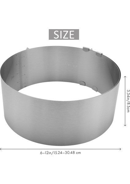 Kek Yüzük 6 Ila 12 Inç Ayarlanabilir Yuvarlak Paslanmaz Çelik Kek Köpük Halkası Bakeware Aletleri Kek Dekorasyon Kalıp Pişirme Yüzüğü (Yurt Dışından) fırsatları