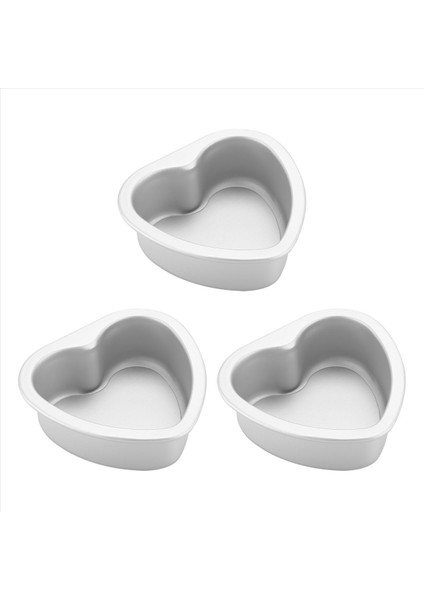3 Paket Alüminyum Kalp Şekleli Yapışmaz Kek Tavası Seti Dıy Pişirme Kalıp Aracı Çıkarılabilir Alt - 4 Inç (Yurt Dışından) fiyatları