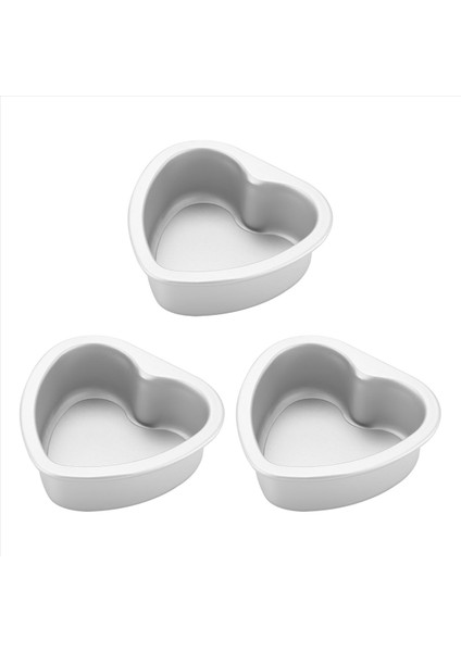 3 Paket Alüminyum Kalp Şekleli Yapışmaz Kek Tavası Seti Dıy Pişirme Kalıp Aracı Çıkarılabilir Alt - 4 Inç (Yurt Dışından) modelleri