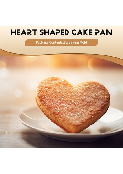 3 Paket Alüminyum Kalp Şekleli Yapışmaz Kek Tavası Seti Dıy Pişirme Kalıp Aracı Çıkarılabilir Alt - 4 Inç (Yurt Dışından) fırsatları