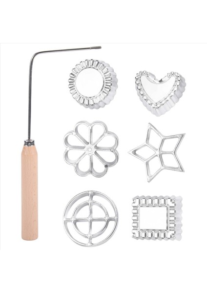Achappam Kalıp Bunuelos Kalıp Tutamaklı Rozet Seti, Kalp Yıldızı Daire Kare Kurabiye Kalıp Mutfak Pişirme Kızarmış (Yurt Dışından) modelleri