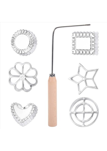 Achappam Kalıp Bunuelos Kalıp Tutamaklı Rozet Seti, Kalp Yıldızı Daire Kare Kurabiye Kalıp Mutfak Pişirme Kızarmış (Yurt Dışından) fırsatları