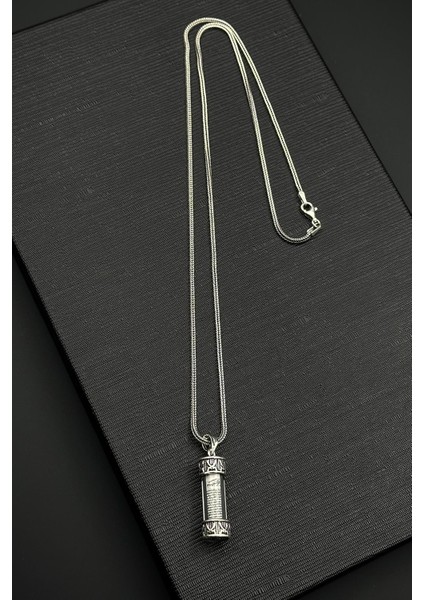 925 Ayar Gümüş Cevşen Gümüş Renk Erkek Kolye FRJ30906-1006-A