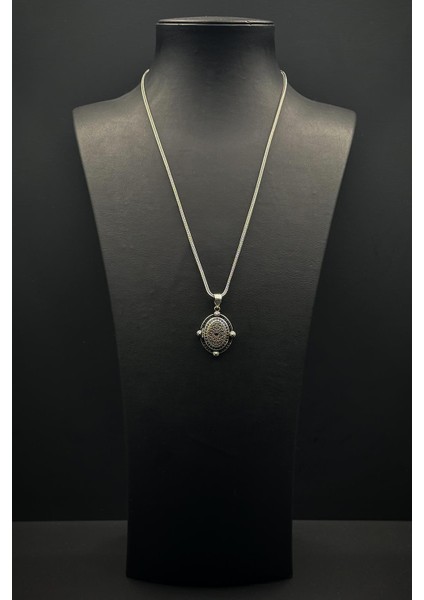 925 Ayar Gümüş Ayet-El Kürsili Gümüş Renk Erkek Kolye FRJ30918-1018-A modelleri