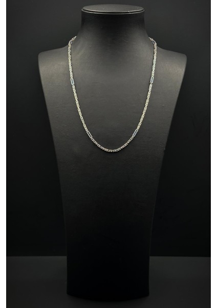 925 Ayar Gümüş Kral Model Lacivert Zirkon Taşlı Gümüş Renk Erkek Kolye FRJ30922-1022-L fiyatları