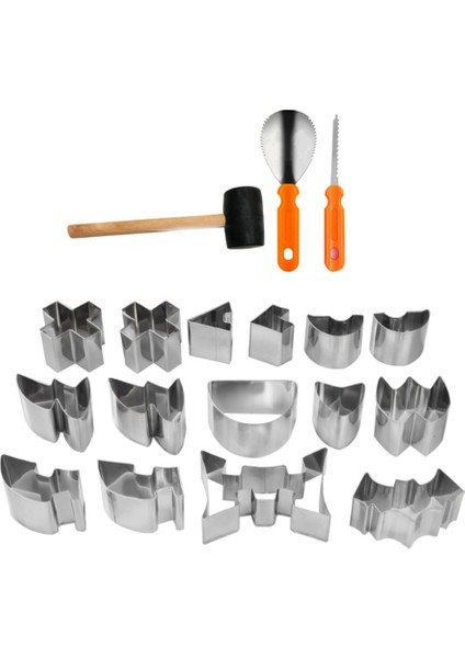 Cadılar Bayramı Kabak Oyma Kiti Paslanmaz Çelik Kurabiye Kesici Pişirme Kalıp Diy Jack-O-Lantern Oyma Araçları (Yurt Dışından)