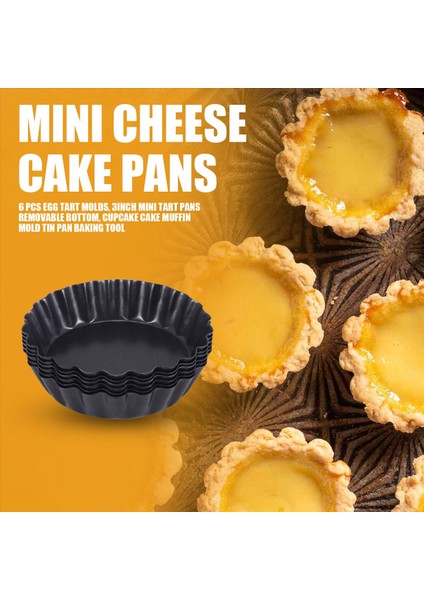 6 Adet Yumurta Tart Kalıpları, 3 Inç Mini Tart Tavalar Çıkarılabilir Taban, Cupcake Kek Çörek Kalıbı Teneke Tava Pişirme Aracı (Yurt Dışından) fırsatları