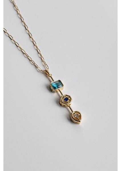 Özel Tasarım Zirkon Taşlı Altın Renk Kadın Kolye FRJ30836-936-G4