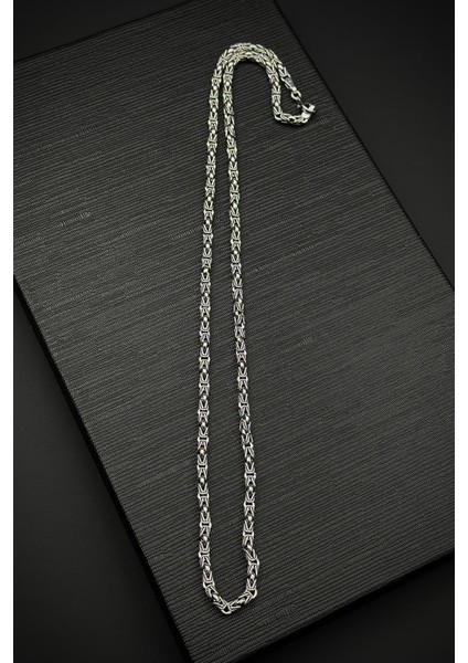 925 Ayar Gümüş Italyan Model Gümüş Renk Erkek Kolye FRJ30842-942-A