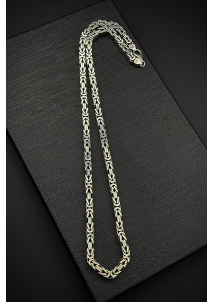 925 Ayar Gümüş Italyan Model Kral 5.5 mm Gümüş Renk Kolye FRJ30843-943-A2