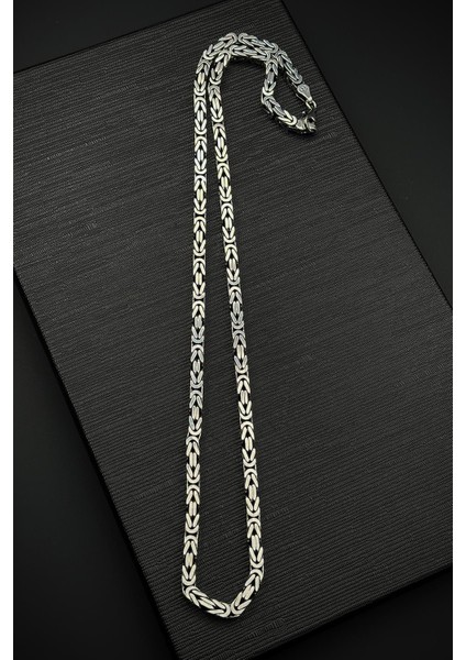 925 Ayar Gümüş Italyan Model Kral 5 mm Gümüş Renk Kolye FRJ30843-943-A3