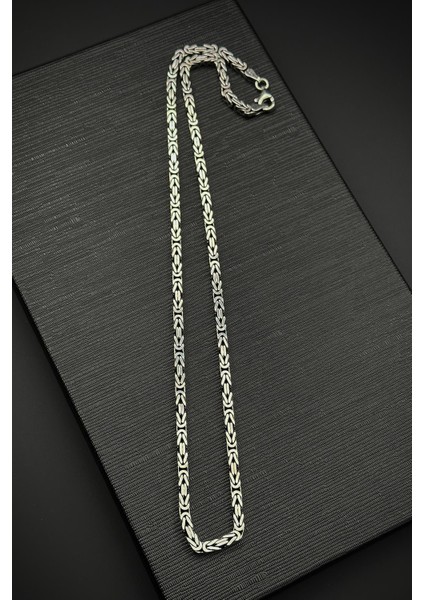 925 Ayar Gümüş Italyan Model Kral 4 mm Gümüş Renk Kolye FRJ30843-943-A4