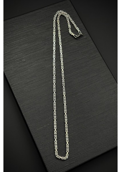 925 Ayar Gümüş Italyan Model Kral 3 mm Gümüş Renk Kolye FRJ30843-943-A5