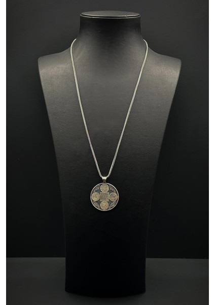 925 Ayar Gümüş Koruma Sureleri Işlemeli Gümüş Renk Erkek Kolye FRJ30872-972-A fiyatları