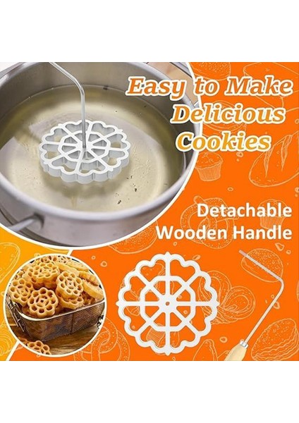 Ahşap Saplı Otantik Bunuelos Kalıp - Mükemmel Çıtır ve Bunuelos Için Alüminyum Rozet Kurabiye Yapımcısı (Yurt Dışından) indirimleri