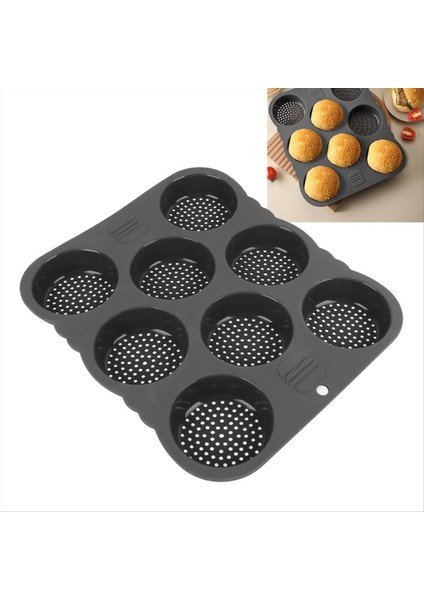 Hamburger Bun Mold Silikon 8 Boşluk Kolay Serbest Bırak Hamburger Bun Küf Pan Mutfak Araçları (Yurt Dışından) modelleri