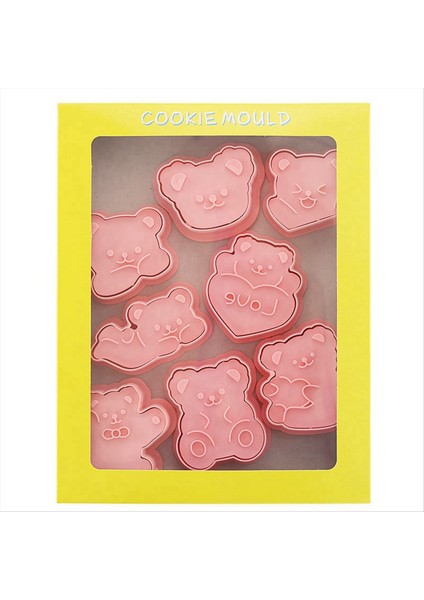 8pcs Sevimli Ayı Şekli Bisküvi Kalıp Seti Kurabiye Piston El Basıncı Diy Fondan Kek Dekorasyon Araçları Şeker Zanaat (Yurt Dışından) fiyatları