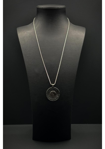 925 Ayar Gümüş Ayetel Kursi Yazılı Gümüş Renk Erkek Kolye FRJ30872-972-A5 fiyatları