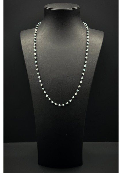 316L Çelik Kilitli Kalsedon Doğal Taşlı Mavi Renk Erkek Kolye FRJ30869-969-M fiyatları