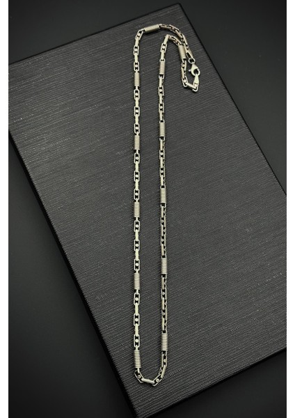 925 Ayar Gümüş Italyan Model Gümüş Renk Erkek Kolye FRJ30899-999-A