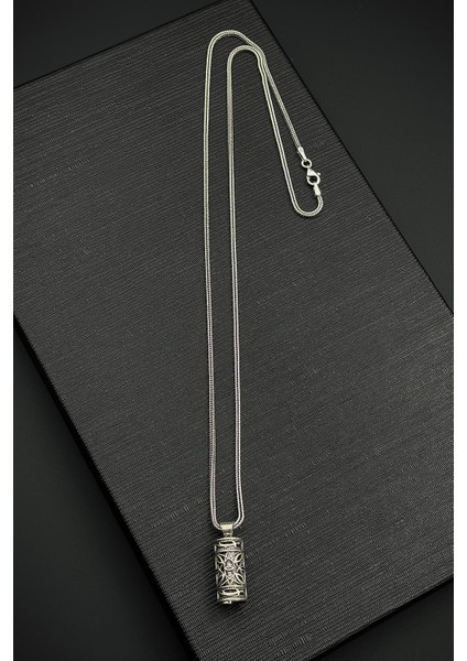 925 Ayar Gümüş Cevşen Gümüş Renk Erkek Kolye FRJ30908-1008-A