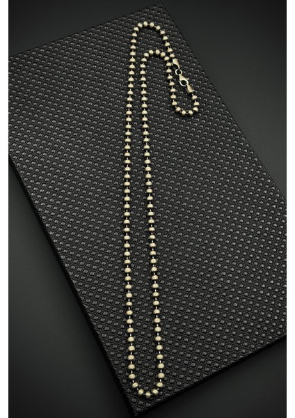 925 Ayar Gümüş Italyan Model Gümüş Renk Erkek Kolye FRJ30924-1024-A