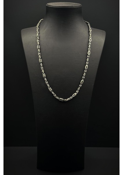 925 Ayar Gümüş Italyan Model Siyah Zirkon Taşlı Gümüş Renk Erkek Kolye FRJ30931-1031-S fiyatları