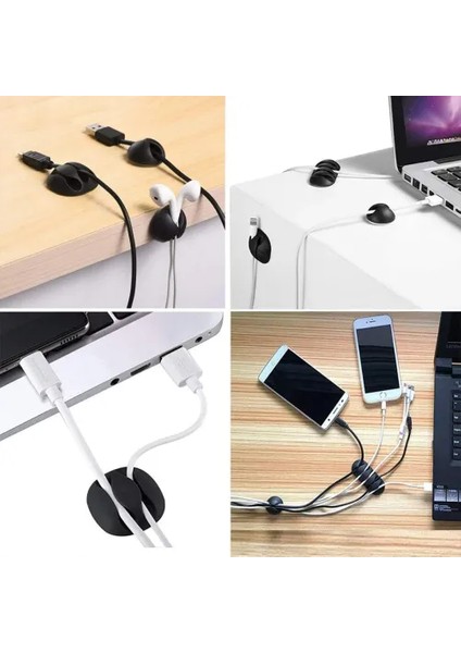 16'lı Çok Kanallı Yapışkanlı Kablo Sabitleyici Seti fırsatları