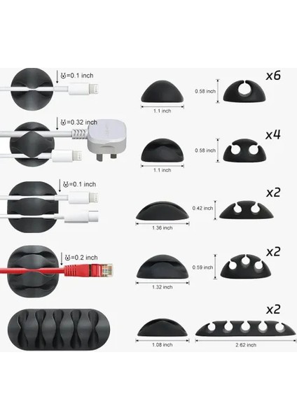 16'lı Çok Kanallı Yapışkanlı Kablo Sabitleyici Seti indirimleri